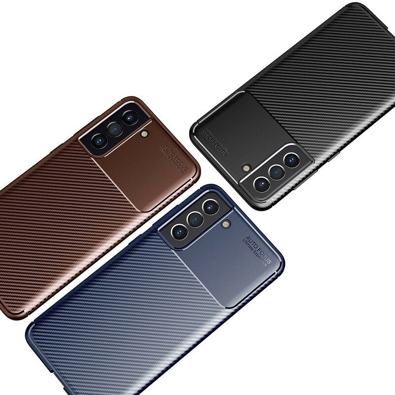 Telefoonhoesje voor Samsung Galaxy S21 FE Flexibele Koolstofvezeltextuur