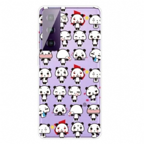 Telefoonhoesje voor Samsung Galaxy S21 FE Naadloze Grappige Panda's