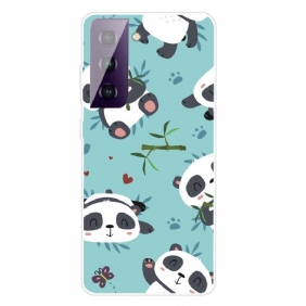 Telefoonhoesje voor Samsung Galaxy S21 FE Stelletje Panda's