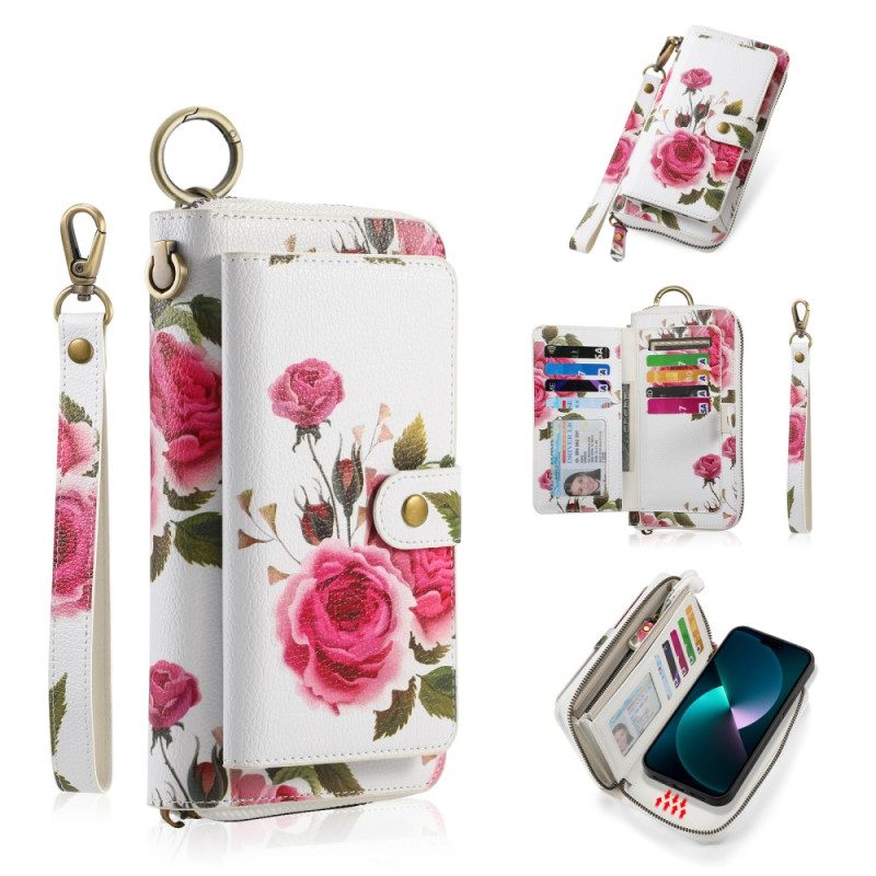 Hoesje Flip Case voor iPhone 15 Pro Max Afneembare Schaal En Handmatige Riem