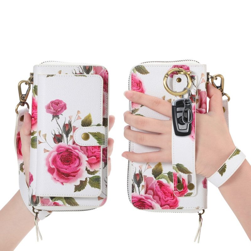 Hoesje Flip Case voor iPhone 15 Pro Max Afneembare Schaal En Handmatige Riem