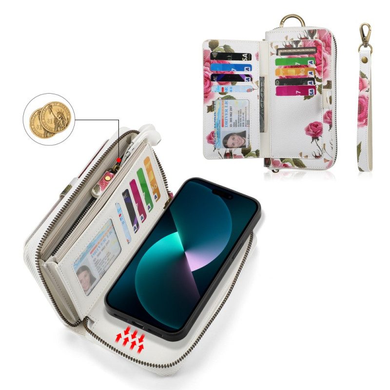 Hoesje Flip Case voor iPhone 15 Pro Max Afneembare Schaal En Handmatige Riem