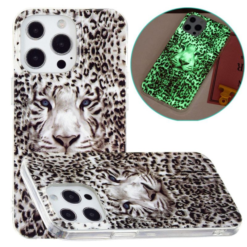 Hoesje voor iPhone 15 Pro Max Fluorescerend Luipaard