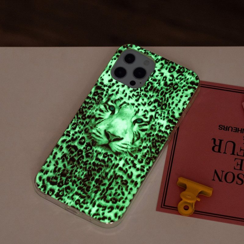 Hoesje voor iPhone 15 Pro Max Fluorescerend Luipaard