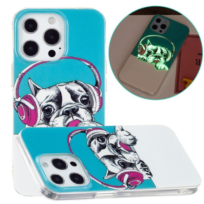 Hoesje voor iPhone 15 Pro Max Fluorescerende Hond