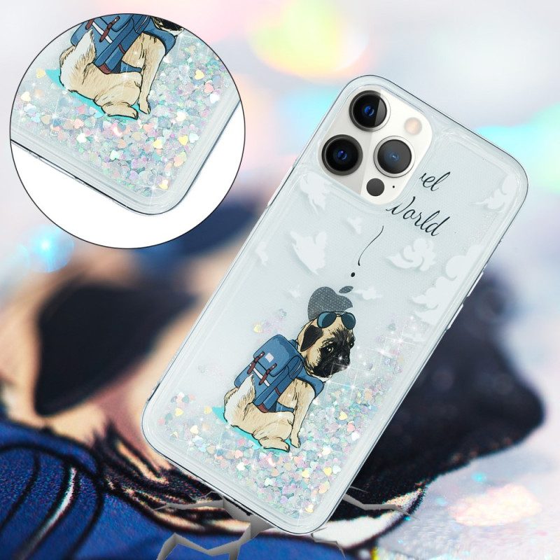 Hoesje voor iPhone 15 Pro Max Glitterhond