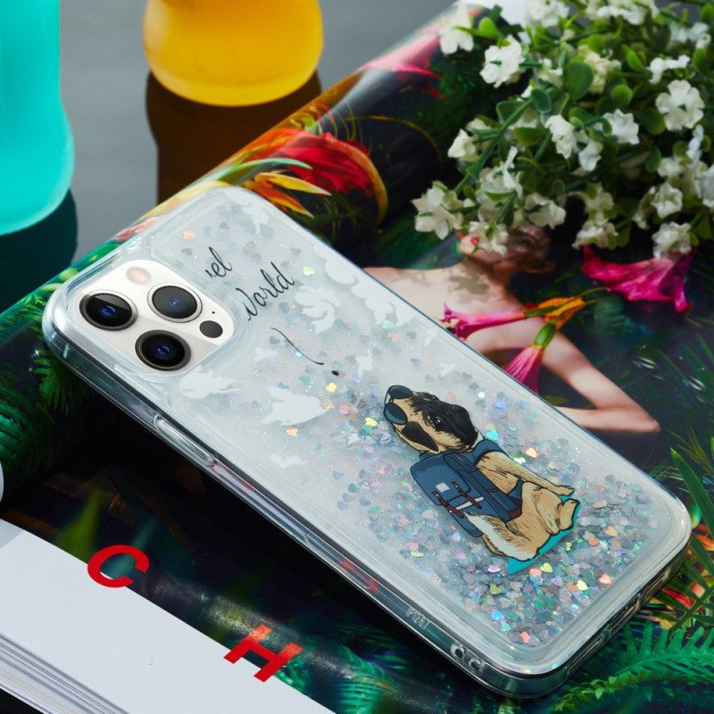 Hoesje voor iPhone 15 Pro Max Glitterhond