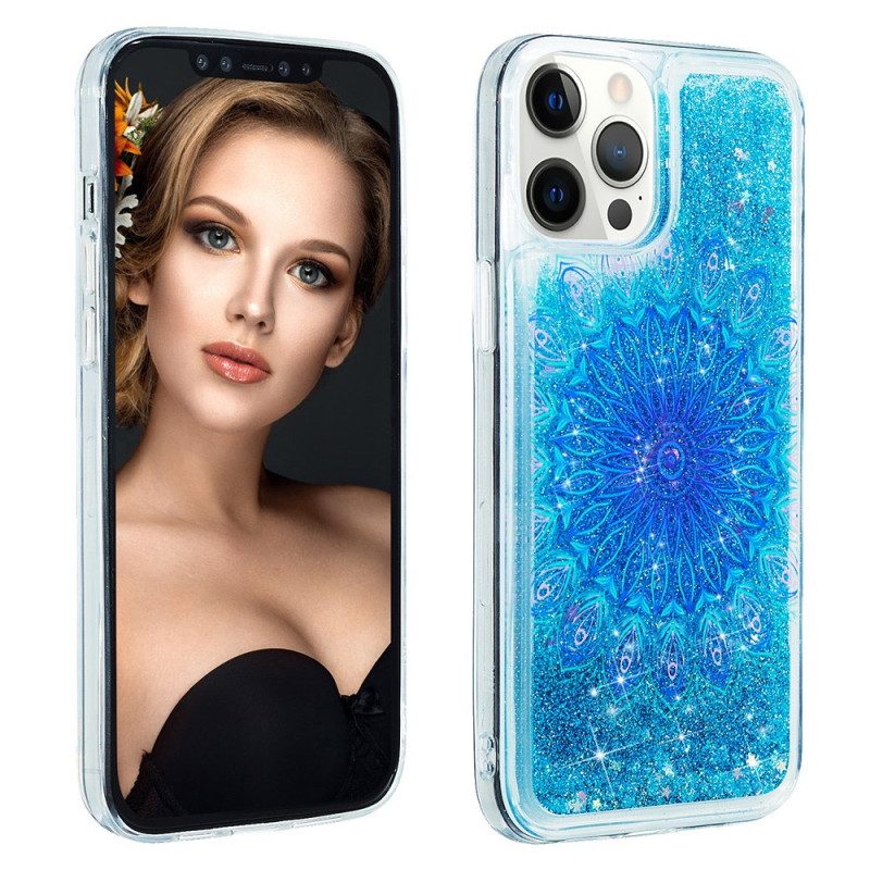 Hoesje voor iPhone 15 Pro Max Mandala-glitter