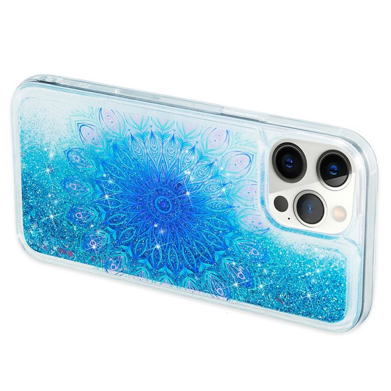 Hoesje voor iPhone 15 Pro Max Mandala-glitter