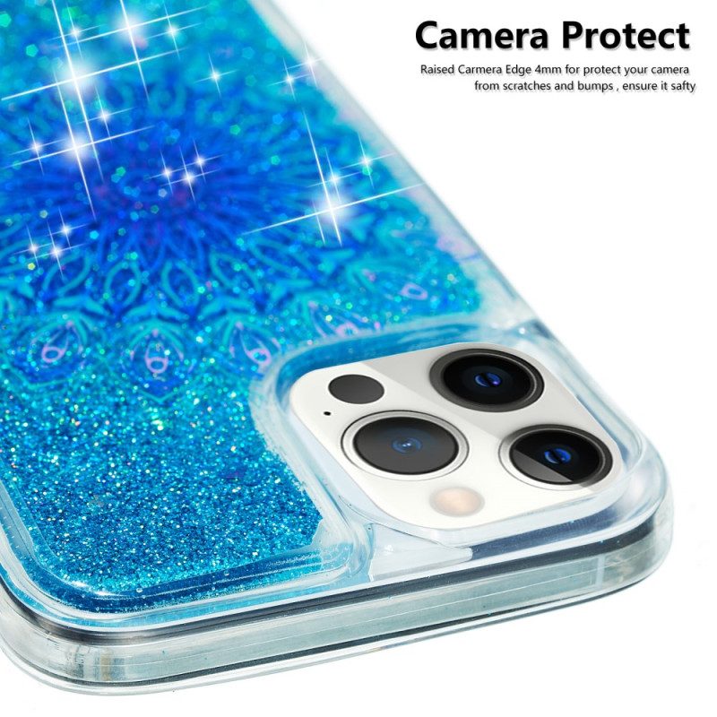 Hoesje voor iPhone 15 Pro Max Mandala-glitter