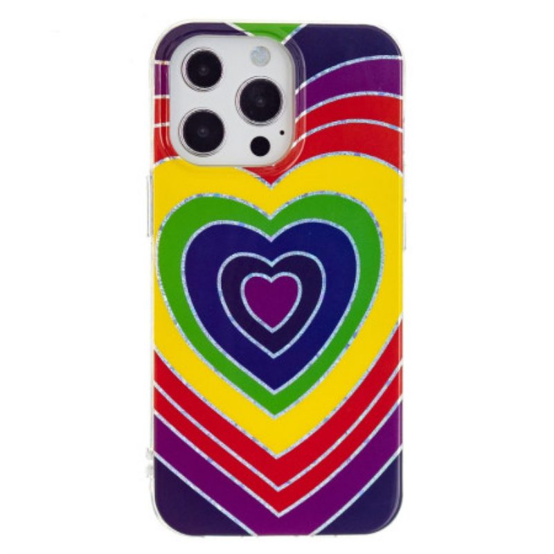 Hoesje voor iPhone 15 Pro Max Psychedelisch Hart