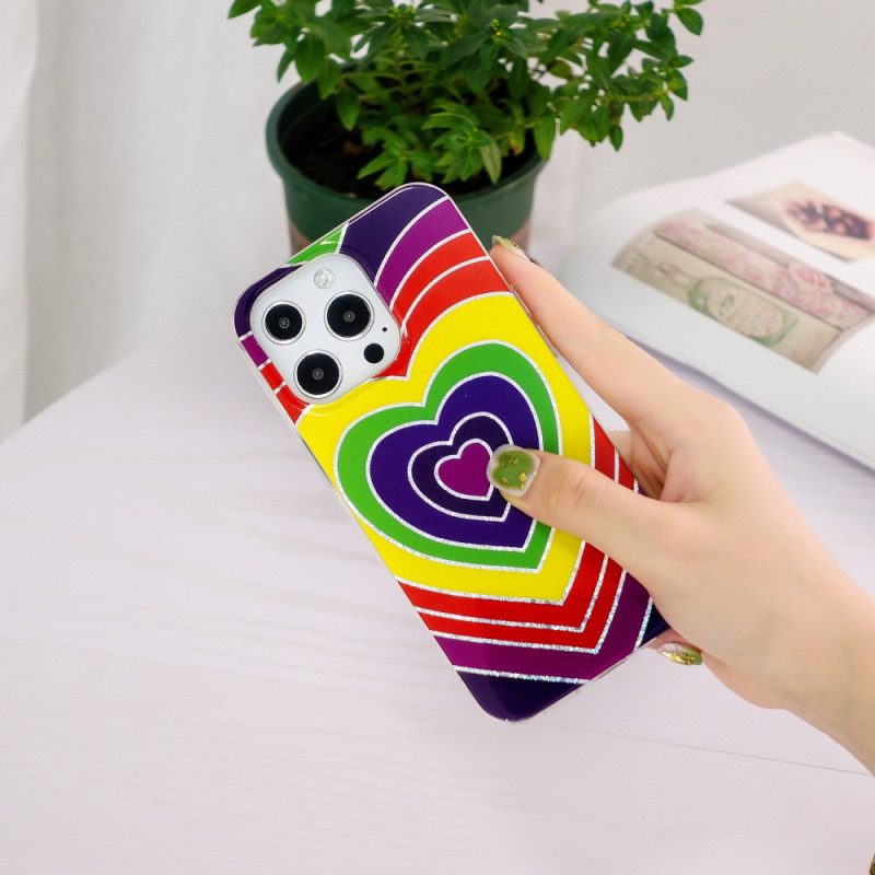 Hoesje voor iPhone 15 Pro Max Psychedelisch Hart