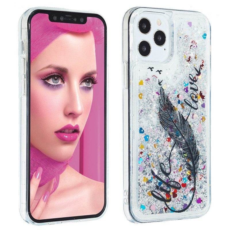 Hoesje voor iPhone 15 Pro Max Veren Pailletten