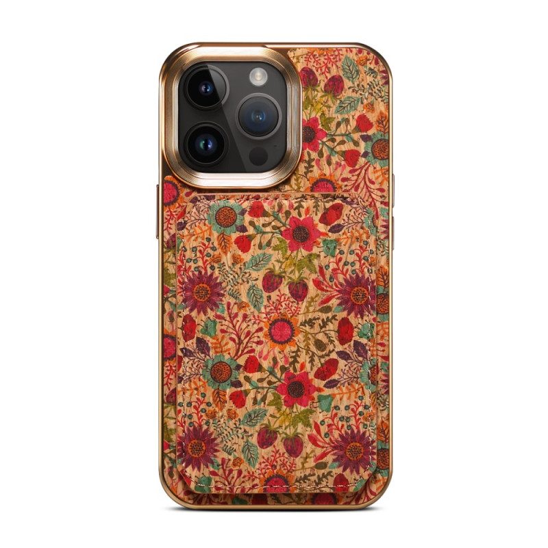 Hoesje voor iPhone 15 Pro Max Vintage Houder Kaarthouder