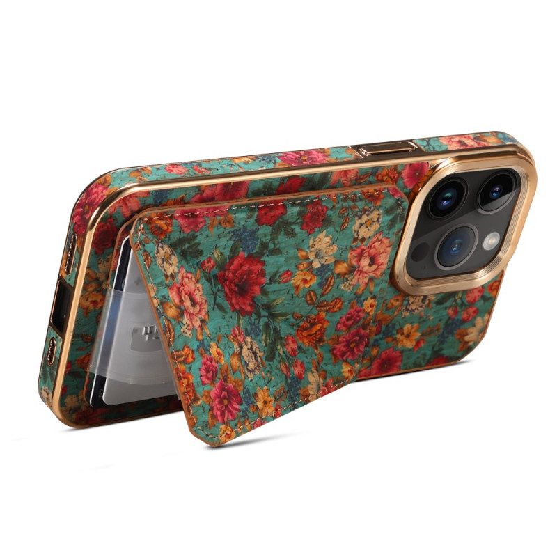 Hoesje voor iPhone 15 Pro Max Vintage Houder Kaarthouder