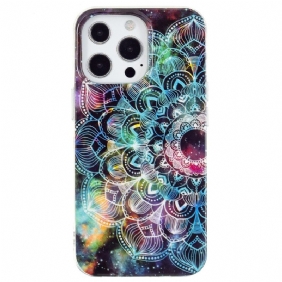 Telefoonhoesje voor iPhone 15 Pro Max Fluorescerende Mandala