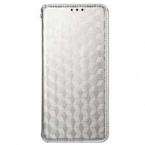 Bescherming Hoesje voor Poco M5 Folio-hoesje 3d Kubus Leereffect