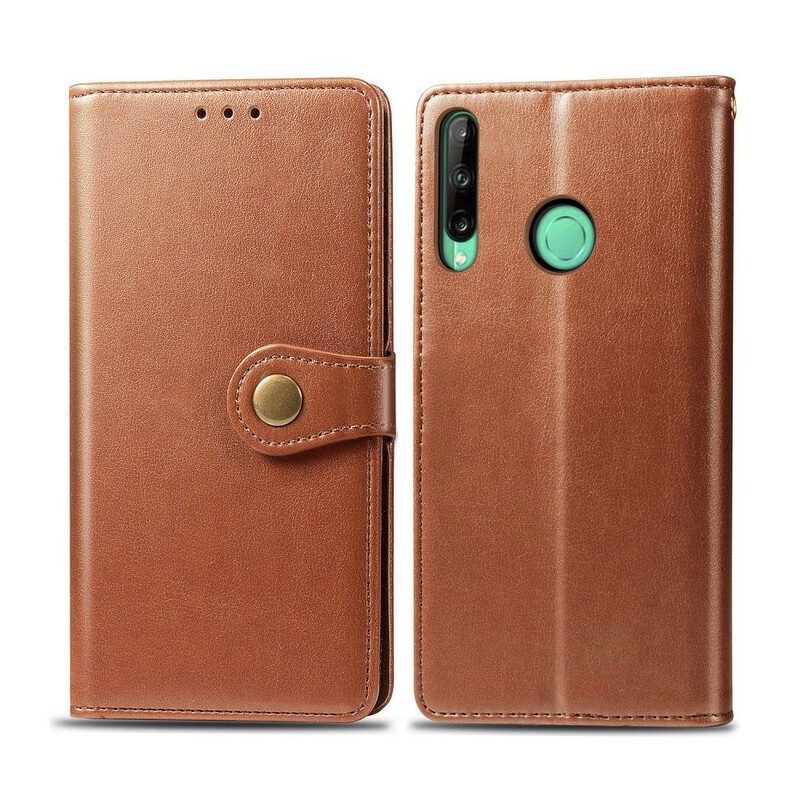 Folio-hoesje voor Huawei Y7p Kunstleer En Vintage Sluiting