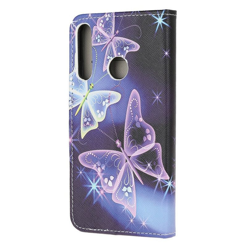 Folio-hoesje voor Huawei Y7p Vlinders En Bloemen