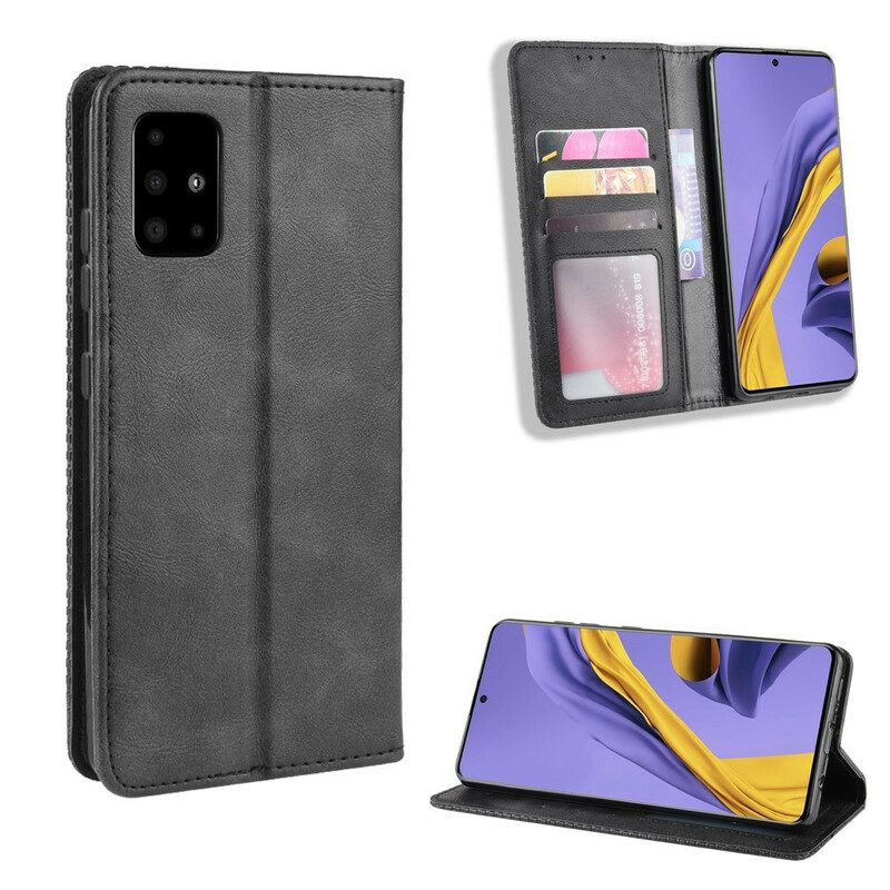 Bescherming Hoesje voor Samsung Galaxy A51 5G Folio-hoesje Gestileerd Vintage Leereffect