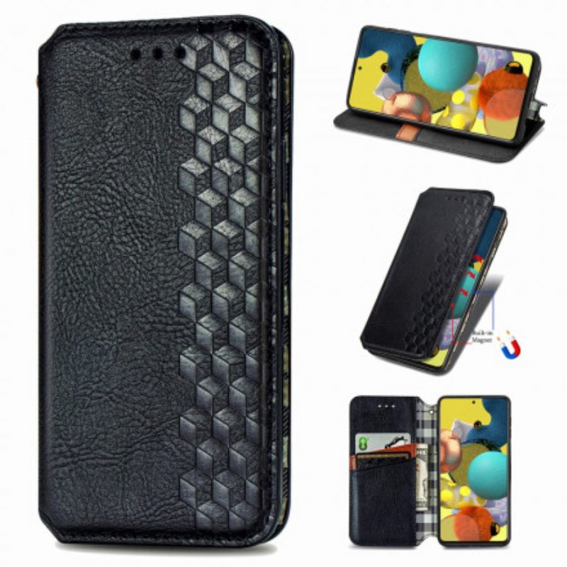 Bescherming Hoesje voor Samsung Galaxy A51 5G Folio-hoesje Leereffect Diamanttextuur