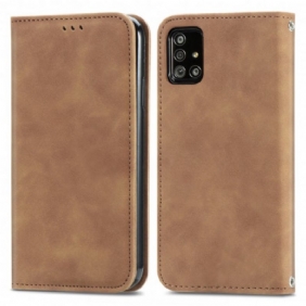 Bescherming Hoesje voor Samsung Galaxy A51 5G Folio-hoesje Vintage Kunstleer