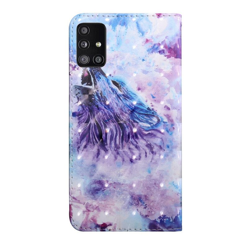 Folio-hoesje voor Samsung Galaxy A51 5G Aquarel Wolf