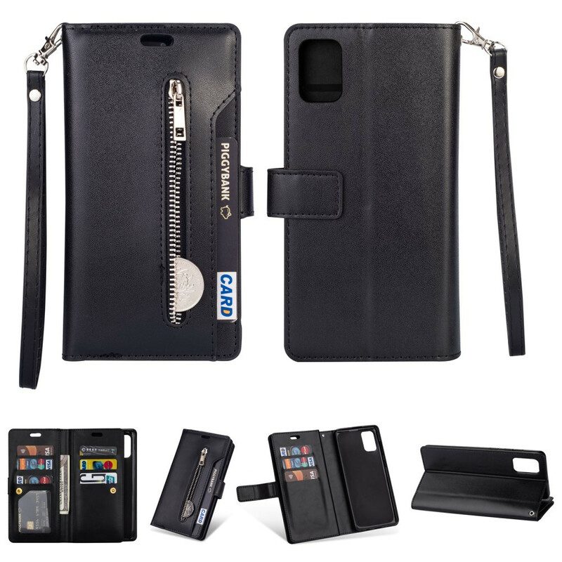 Folio-hoesje voor Samsung Galaxy A51 5G Portemonnee Met Lanyard