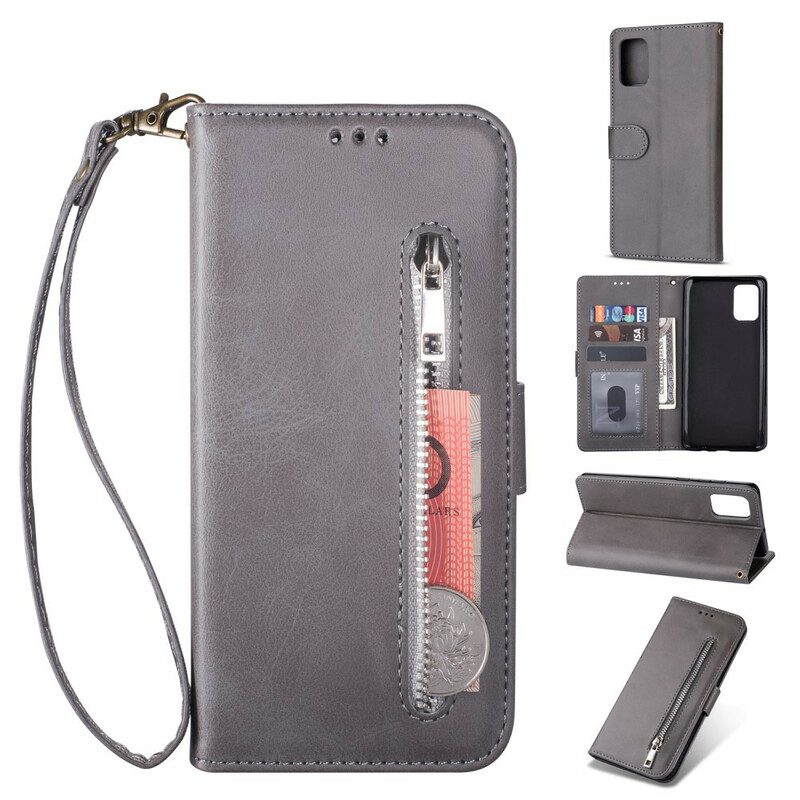 Folio-hoesje voor Samsung Galaxy A51 5G Portemonnee Met Lanyard