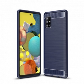 Hoesje voor Samsung Galaxy A51 5G Geborstelde Koolstofvezel