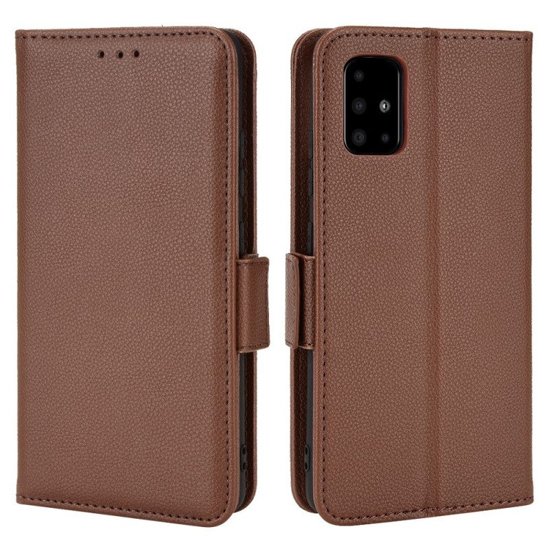 Leren Hoesje voor Samsung Galaxy A51 5G Folio-hoesje Flap Dubbele Nieuwe Kleuren