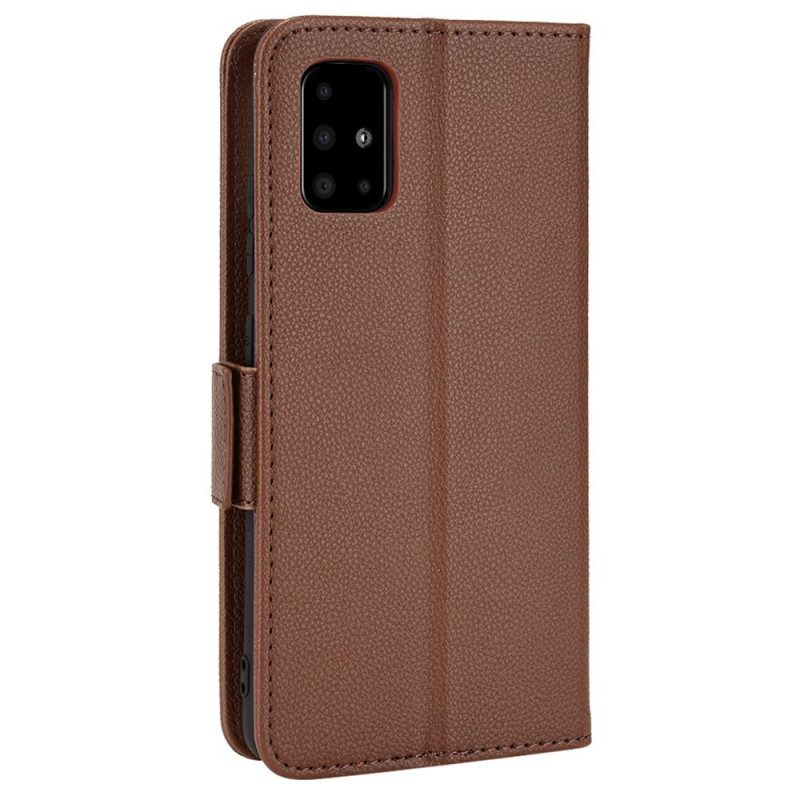 Leren Hoesje voor Samsung Galaxy A51 5G Folio-hoesje Flap Dubbele Nieuwe Kleuren