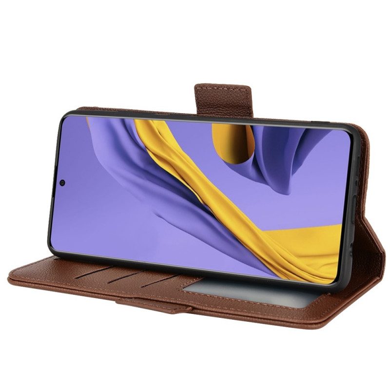 Leren Hoesje voor Samsung Galaxy A51 5G Folio-hoesje Flap Dubbele Nieuwe Kleuren