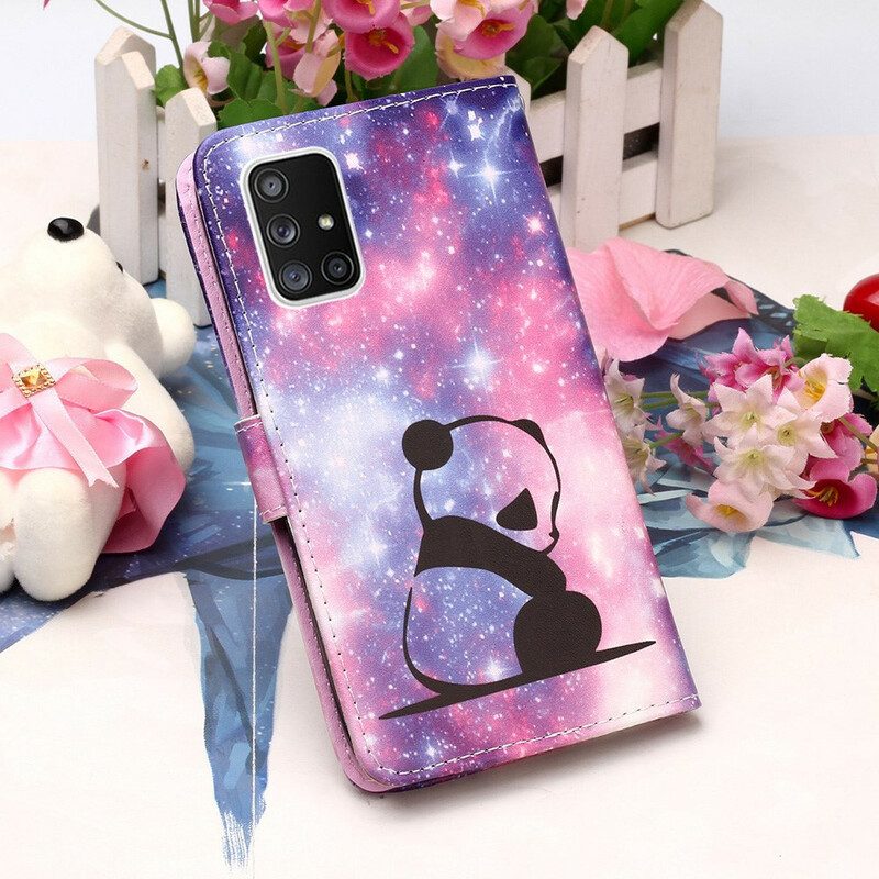 Leren Hoesje voor Samsung Galaxy A51 5G Panda Galaxy