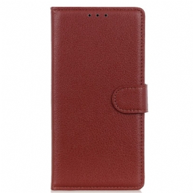 Folio-hoesje voor Oppo Reno 7 Traditionele Litchi-leerstijl