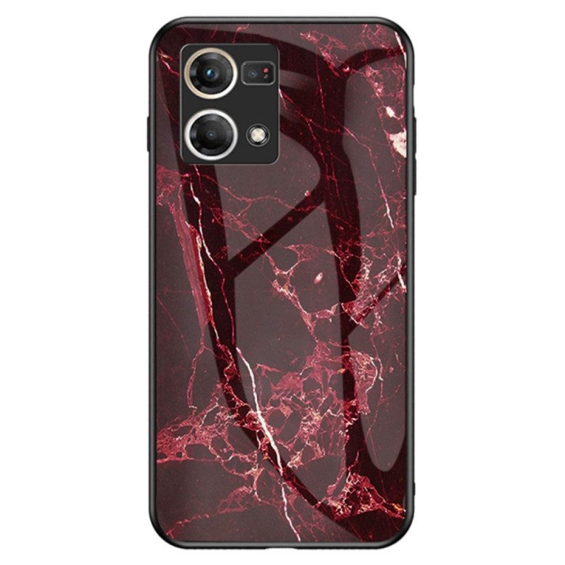 Hoesje voor Oppo Reno 7 Marmer Gehard Glas