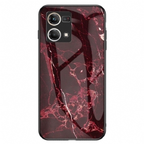 Hoesje voor Oppo Reno 7 Marmer Gehard Glas