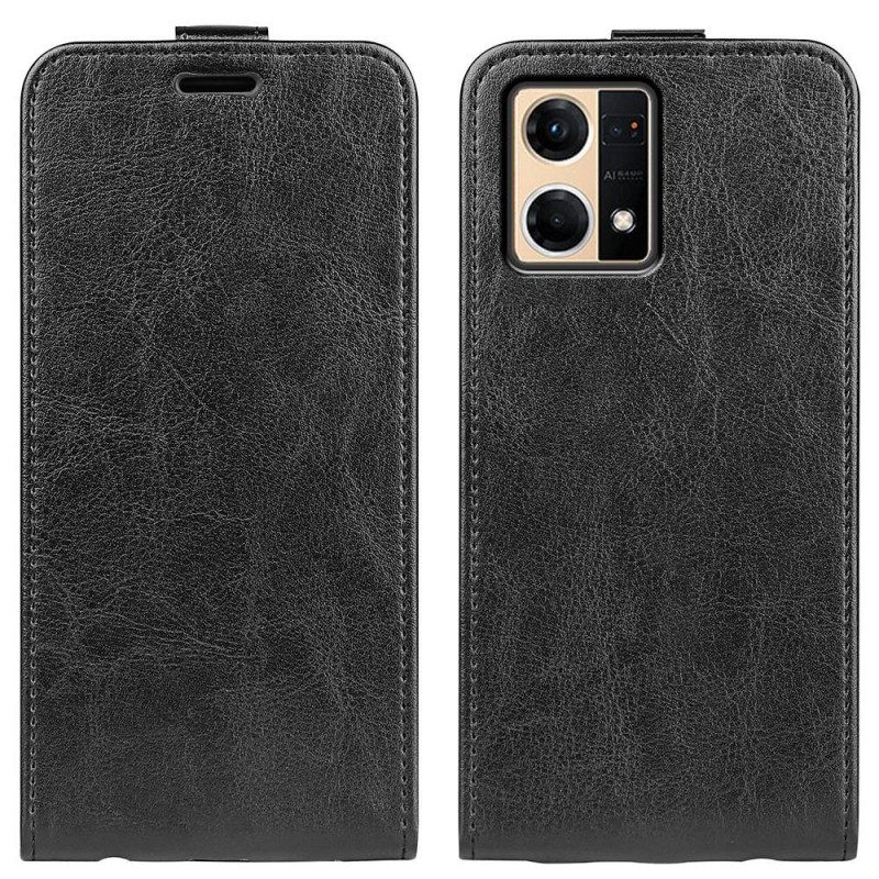 Leren Hoesje voor Oppo Reno 7 Folio-hoesje Verticale Klep