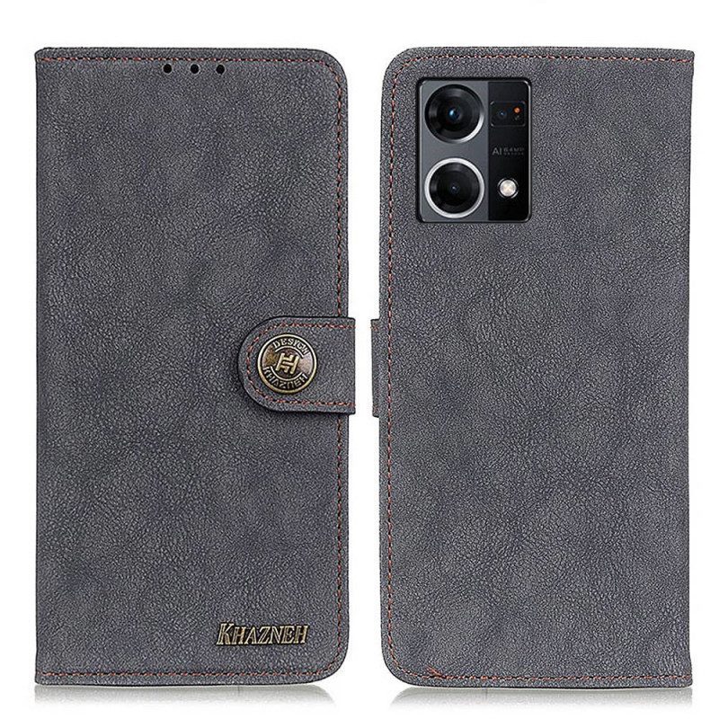 Leren Hoesje voor Oppo Reno 7 Khazneh Retro Split Kunstleer