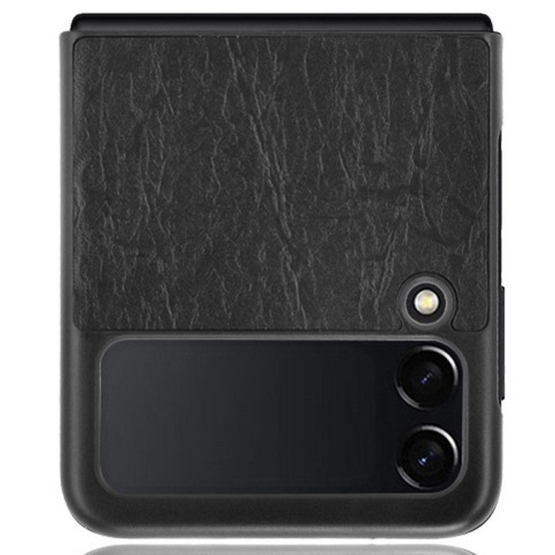 Hoesje voor Samsung Galaxy Z Flip 3 5G Folio-hoesje Designer Leereffect