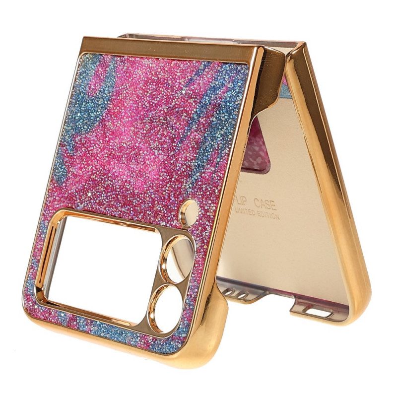 Telefoonhoesje voor Samsung Galaxy Z Flip 3 5G Folio-hoesje Fancy Stones Met Ring-ondersteuning