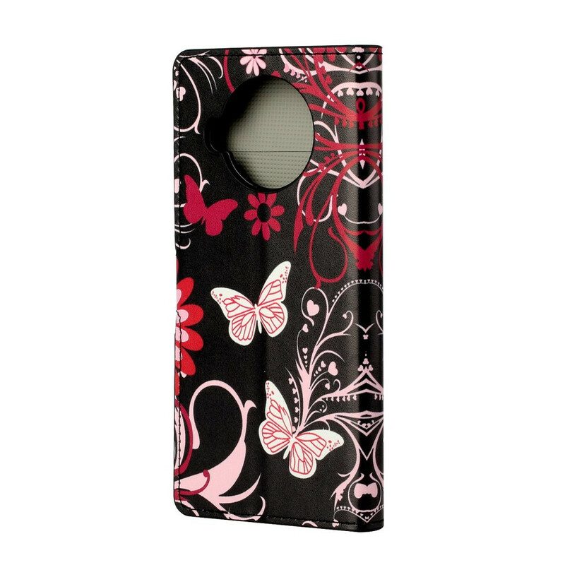 Flip Case voor Xiaomi Mi 10T Lite Vlinders En Bloemen