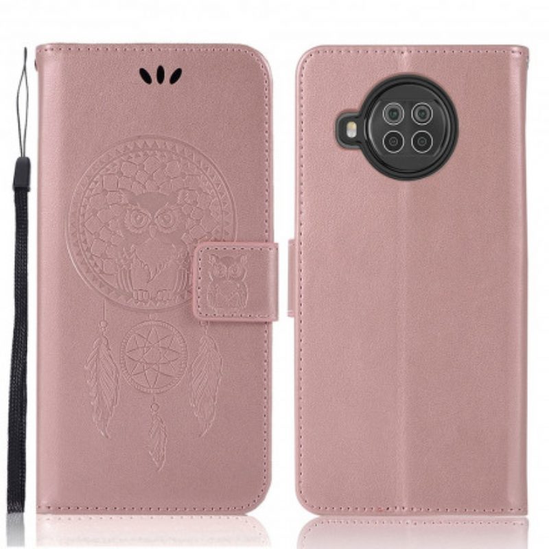 Folio-hoesje voor Xiaomi Mi 10T Lite Dromenvanger Uil Met Leereffect