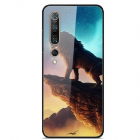 Hoesje voor Xiaomi Mi 10 / 10 Pro Leeuwenkoning Gehard Glas