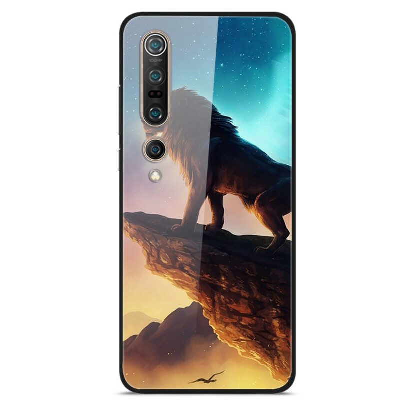 Hoesje voor Xiaomi Mi 10 / 10 Pro Leeuwenkoning Gehard Glas