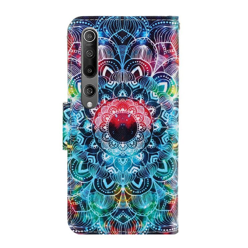 Leren Hoesje voor Xiaomi Mi 10 / 10 Pro Met Ketting Flitsende Strappy Mandala