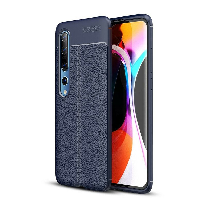 Telefoonhoesje voor Xiaomi Mi 10 / 10 Pro Dubbellijnig Litchi-leereffect