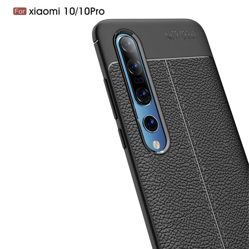 Telefoonhoesje voor Xiaomi Mi 10 / 10 Pro Dubbellijnig Litchi-leereffect