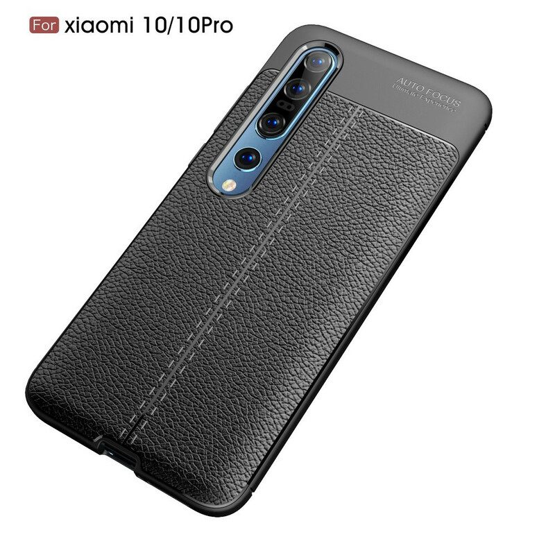 Telefoonhoesje voor Xiaomi Mi 10 / 10 Pro Dubbellijnig Litchi-leereffect