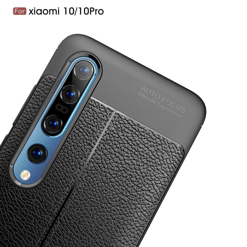 Telefoonhoesje voor Xiaomi Mi 10 / 10 Pro Dubbellijnig Litchi-leereffect